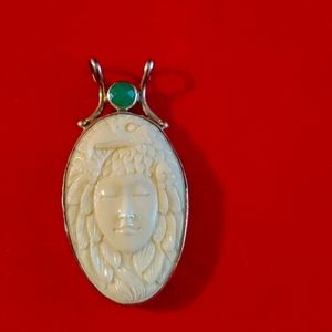 Silver and white pendant